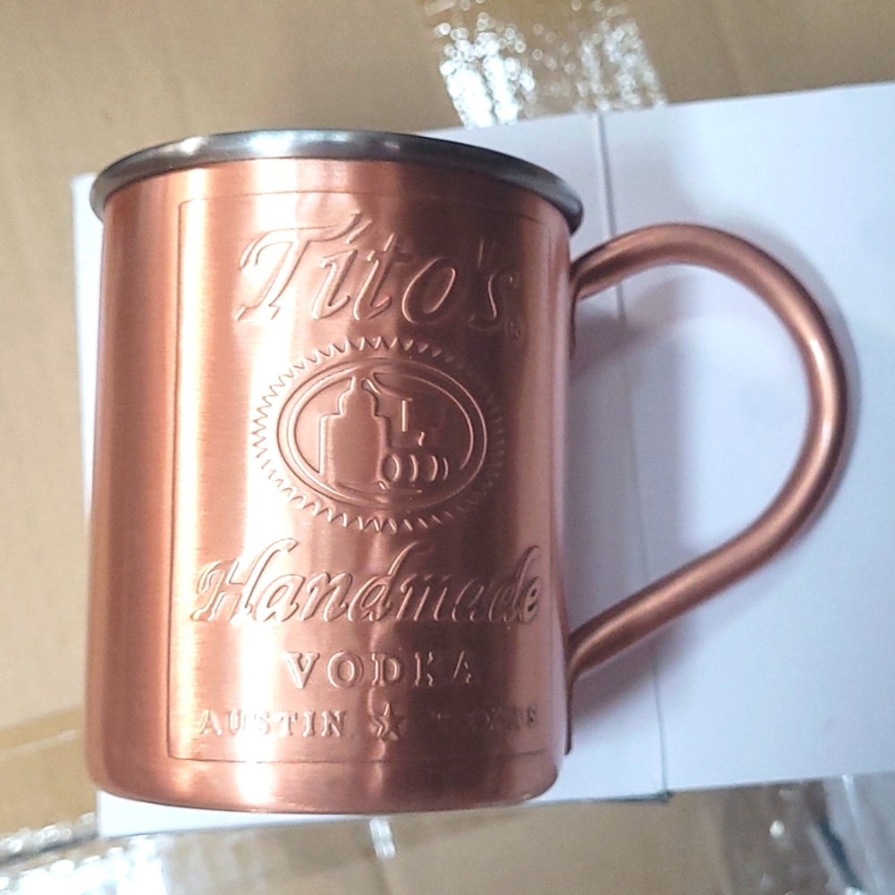 Copper Tito's vodka mug